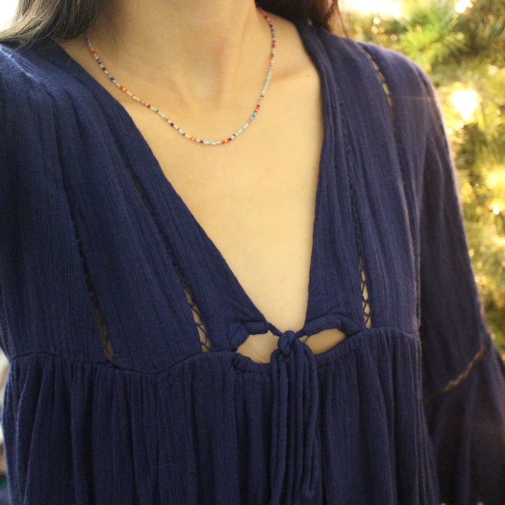 Navy Blue flowy sleeve mini dress